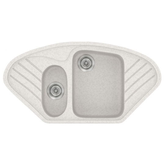 Ένθετος Νεροχύτης Γρανιτένιος Συνθετικός Sanitec 302 Classic 96x51cm Metallic Ice